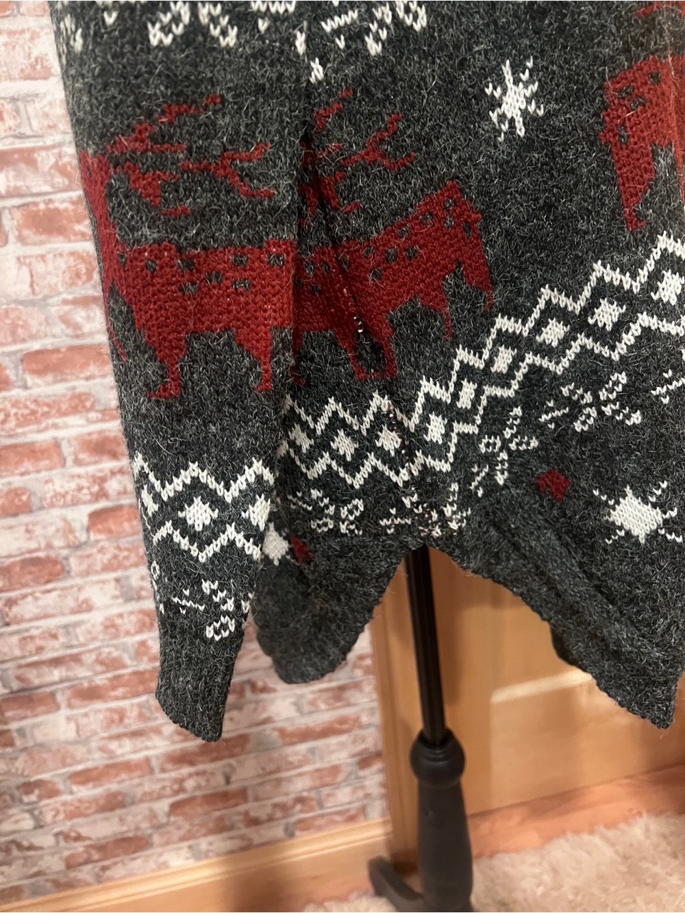 Shineflow Nordic Fair Isle Reindeer Knit Soft Tunic Sweater Winter Cabincore L - Picture 4 of 15